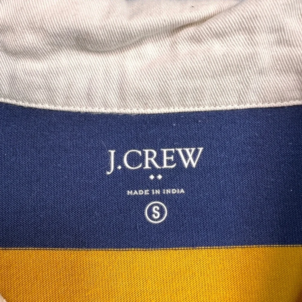 J.Crew Rugby‎ Shirt Striped Long Sleeve Men Small Navy Yellow Preppy College